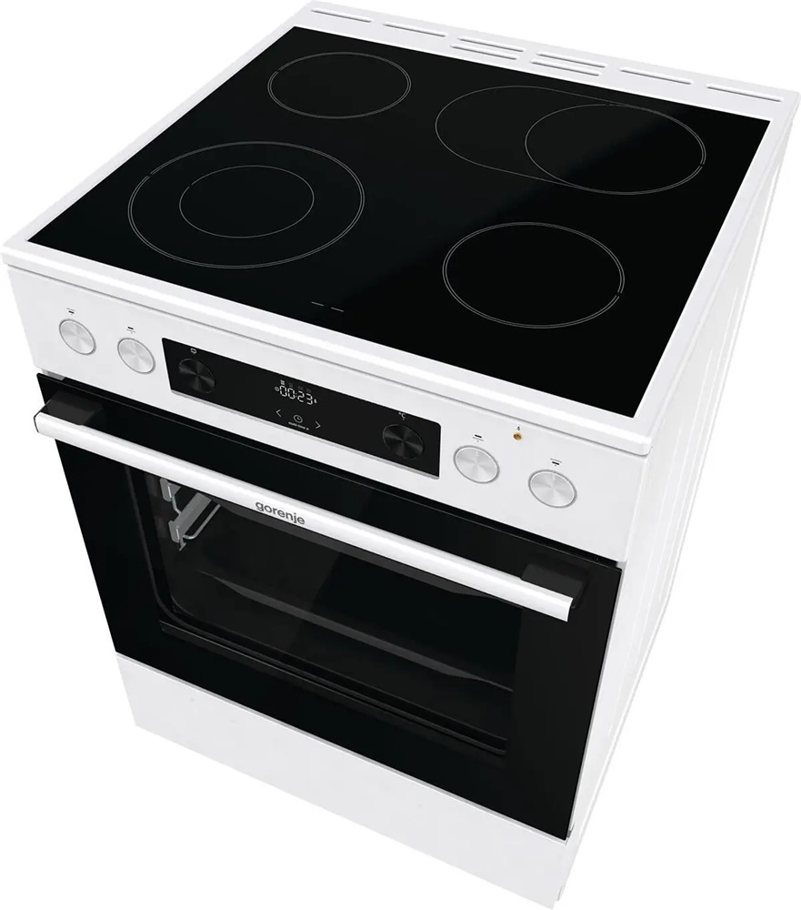 Gorenje GECS6C70WPA fehér, szabadonálló, kerámialapos, elektromos, főzőzóna: 4, sütő:71L, grill, tűzhely