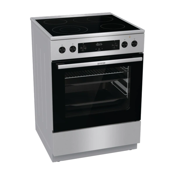 Gorenje GECS6C70XPA inox-fekete, szabdonálló, kerámialapos, főzőzóna:4, sütőtér:71L, tűzhely
