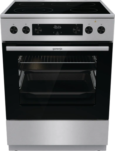 Gorenje GECS6C70XPA inox-fekete, szabdonálló, kerámialapos, főzőzóna:4, sütőtér:71L, tűzhely