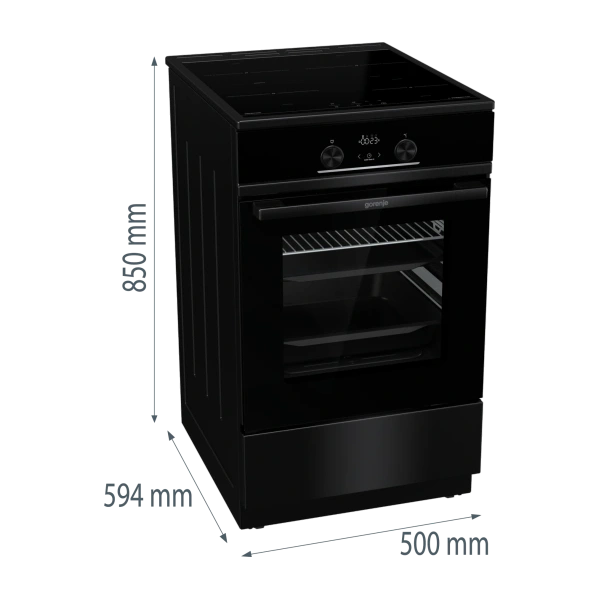 Gorenje GEIT5C60BPG fekete, szabadonálló, indukciós, főzőzóna:4, sütőtér:70L, tűzhely