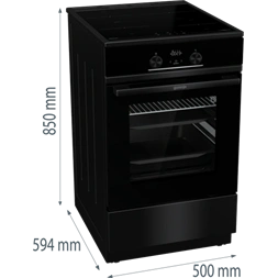 Gorenje GEIT5C60BPG fekete, szabadonálló, indukciós, főzőzóna:4, sütőtér:70L, tűzhely