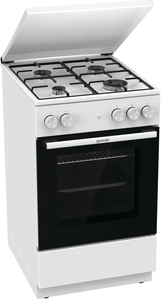 Gorenje GG5A14WJ fehér, szabadonálló, gáz, főzőzóna: 4, sütő:77L, tűzhely