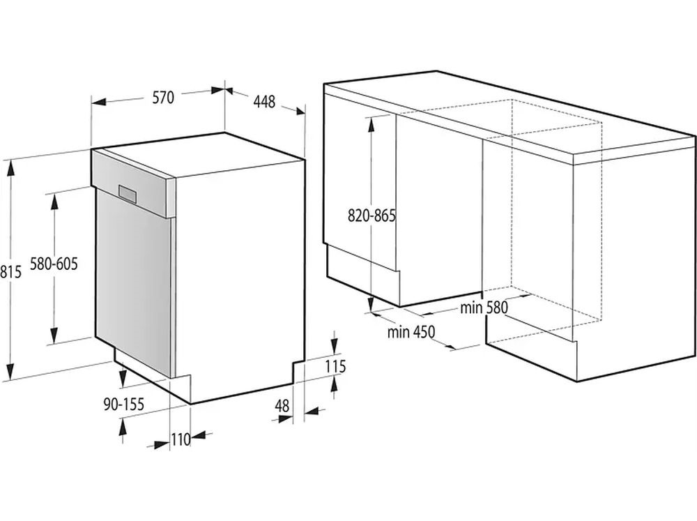Gorenje GI561D10S programok száma: 5, beépíthető, 11 terítékes mosogatógép 