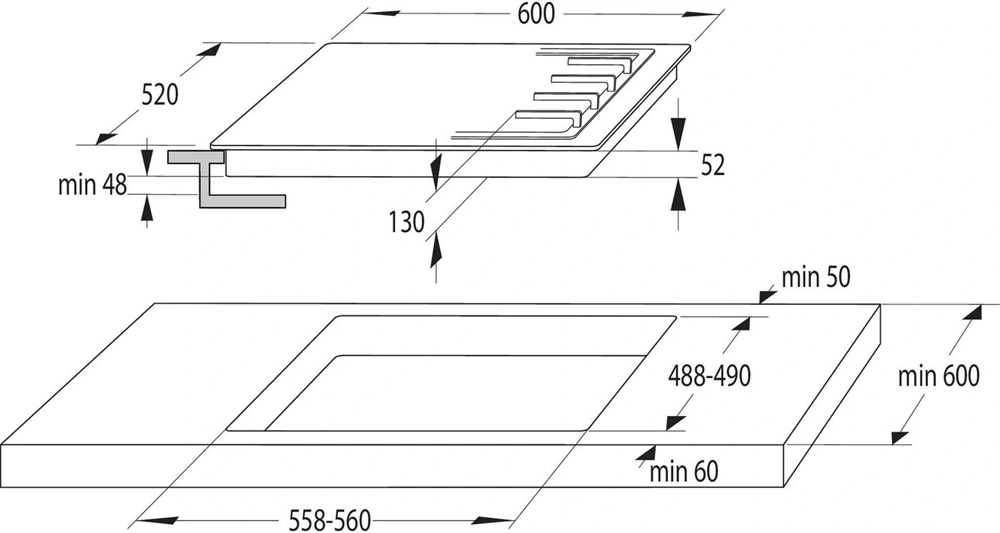 Gorenje GI621FMC beépíthető, indukciós, főzőzóna:4, beépíthető méret: 56cm, főzőlap