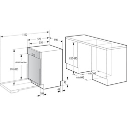 Gorenje GI642E90 beépíthető 13 terítékes mosogatógép