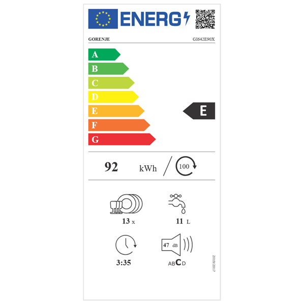 Gorenje GI642E90 beépíthető 13 terítékes mosogatógép