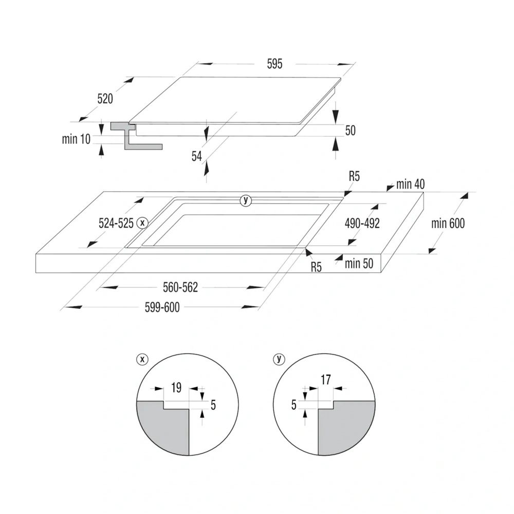 Gorenje GI6433SRWF fekete, beépíthető, indukciós, 4 főzőzóna, főzőlap