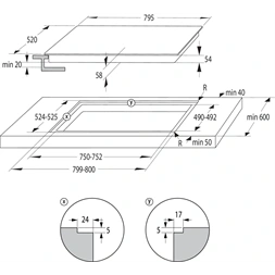 Gorenje GI821FM fekete, beépíthető, indukciós, főzőzóna:4, beépítési méret:80cm főzőlap