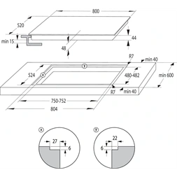 Gorenje GI8532BSCE beépíthető, indukciós, főzőzóna:5, beépíthető méret:60cm, főzőlap