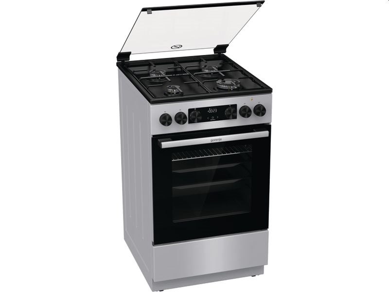 Gorenje GK5C41SJ inox, szabadonálló, gáz, kombinált, főzőzóna: 4, sütő:62L, grill, tűzhely