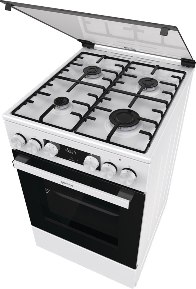 Gorenje GK5C41WH-B fehér, szabadonálló, gáz, kombinált, főzőzóna: 4, sütő:77L, grill, tűzhely