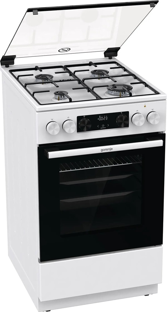 Gorenje GK5C41WJ fehér, szabadonálló, gáz, kombinált, főzőzóna: 4, sütő:62L, grill, tűzhely