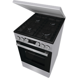 Gorenje GK5C42SH-B Inox, szabadonálló, gáz, kombinált, főzőzóna: 4, sütő:70L, grill, tűzhely
