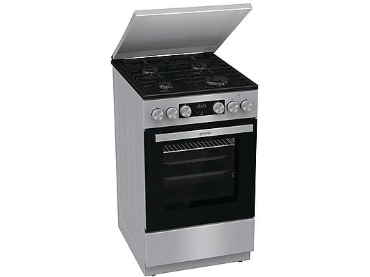 Gorenje GK5C42SH-B Inox, szabadonálló, gáz, kombinált, főzőzóna: 4, sütő:70L, grill, tűzhely