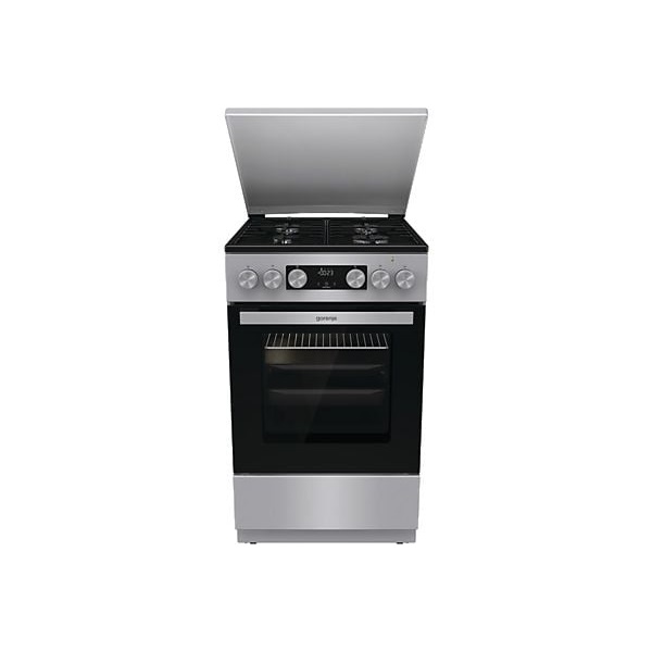 Gorenje GK5C42SH-B Inox, szabadonálló, gáz, kombinált, főzőzóna: 4, sütő:70L, grill, tűzhely