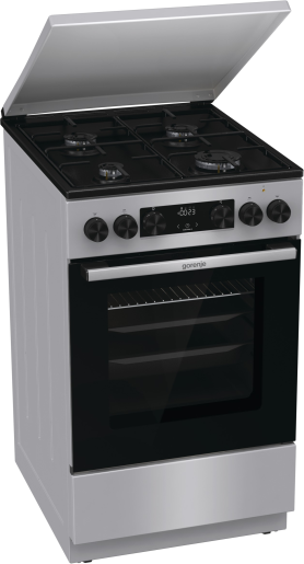Gorenje GK5C42SJ szürke, szabadonálló, gáz, kombinált, főzőzóna: 4, sütő:62L, grill, tűzhely