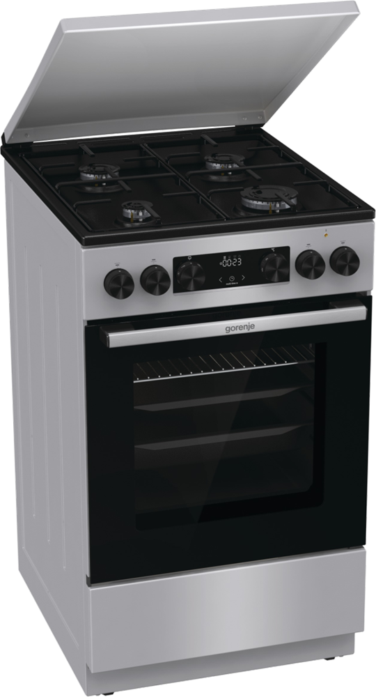 Gorenje GK5C42SJ szürke, szabadonálló, gáz, kombinált, főzőzóna: 4, sütő:62L, grill, tűzhely