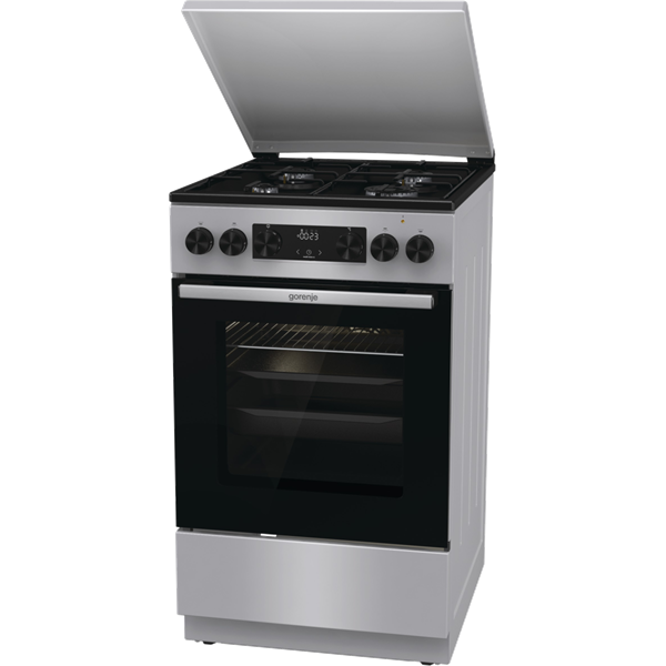 Gorenje GK5C42SJ szürke, szabadonálló, gáz, kombinált, főzőzóna: 4, sütő:62L, grill, tűzhely