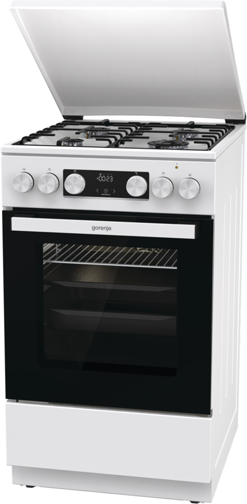 Gorenje GK5C42WH-B fehér, szabadonálló, gáz, kombinált, főzőzóna: 4, sütő:70L, grill, tűzhely (Újszerű)