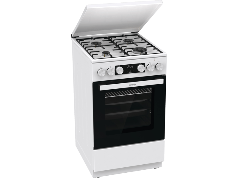 Gorenje GK5C42WH-B fehér, szabadonálló, gáz, kombinált, főzőzóna: 4, sütő:70L, grill, tűzhely