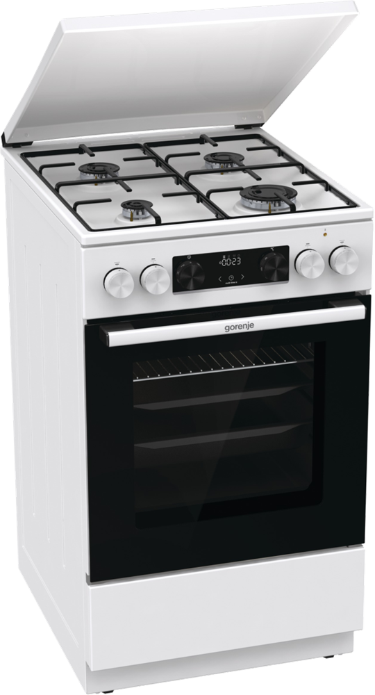 Gorenje GK5C42WJ fehér, szabadonálló, gáz, kombinált, főzőzóna: 4, sütő:62L, grill, tűzhely