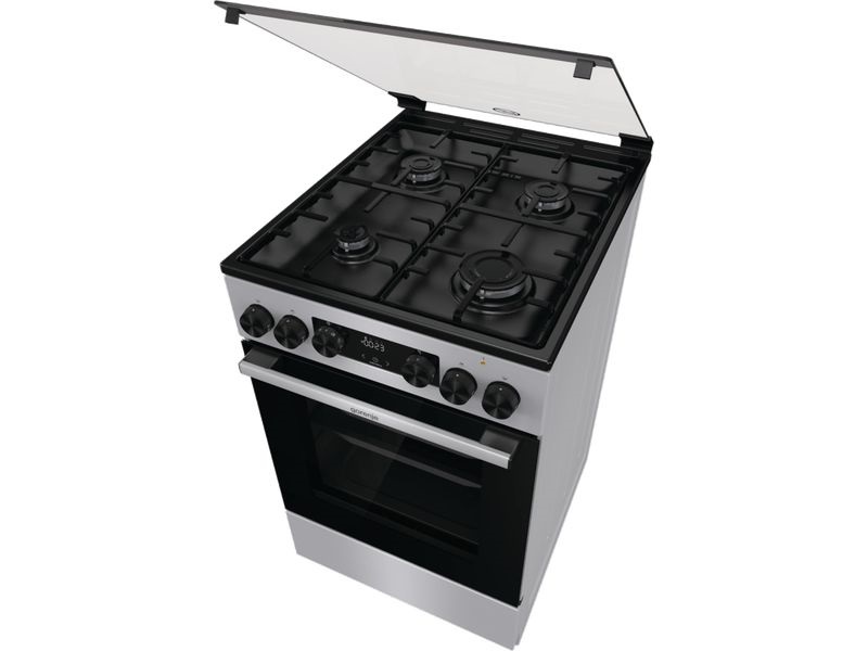 Gorenje GK5C62SH inox, szabadonálló, gáz, kombinált, főzőzóna: 4, sütő:70L, grill, tűzhely