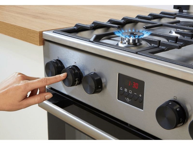 Gorenje GK5C62SH inox, szabadonálló, gáz, kombinált, főzőzóna: 4, sütő:70L, grill, tűzhely
