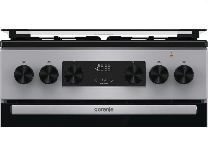 Gorenje GK5C62SH inox, szabadonálló, gáz, kombinált, főzőzóna: 4, sütő:70L, grill, tűzhely