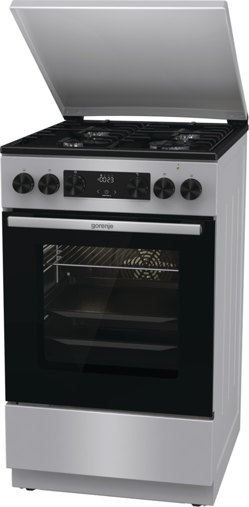 Gorenje GK5C63SH szürke, szabadonálló, gáz, kombinált, főzőzóna: 4, sütő:70L, grill, tűzhely
