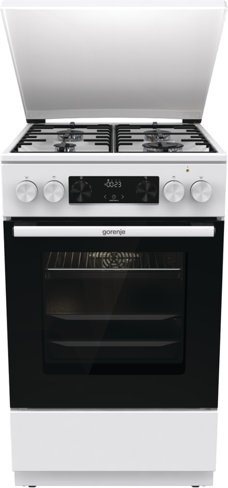Gorenje GK5C64WH fehér, szabadonálló, gáz, kombinált, főzőzóna: 4, sütő:70L, grill, tűzhely (Újszerű)