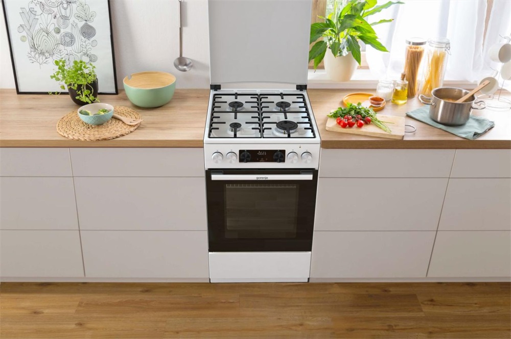 Gorenje GK5C64WH fehér, szabadonálló, gáz, kombinált, főzőzóna: 4, sütő:70L, grill, tűzhely (Újszerű)