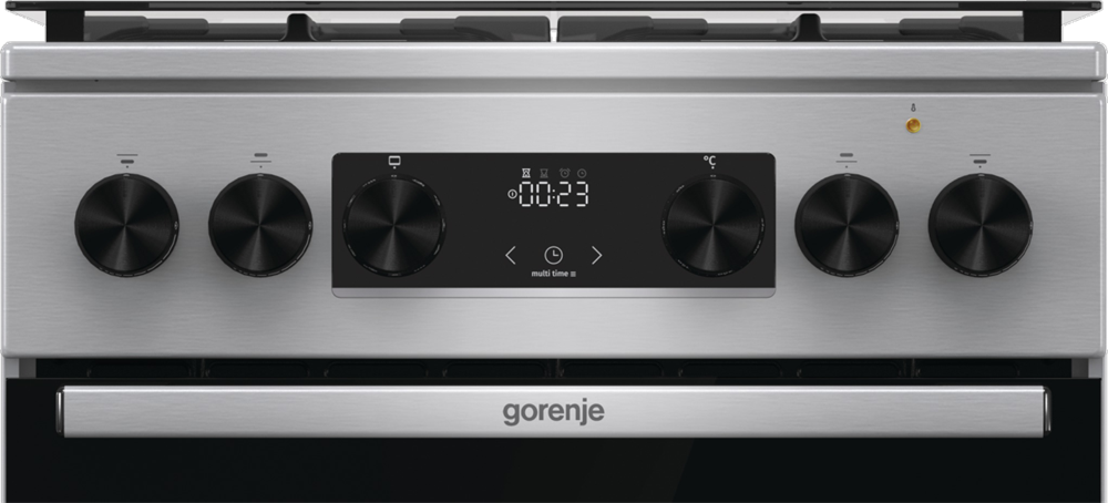Gorenje GKS5C70XF inox, szabadonálló, gáz, kombinált, főzőzóna: 4, sütő:70L, grill, tűzhely