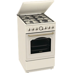 Gorenje GKS5C71CLI bézs, szabadonálló, gáz, kombinált, főzőzóna:4, sütőtér:70L, tűzhely