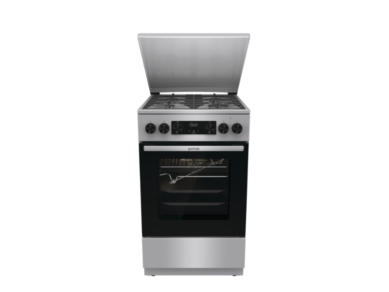 Gorenje GKS5C71XF Inox, szabadonálló, gáz, kombinált, főzőzóna: 4, sütő:70L, grill, tűzhely