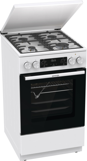 Gorenje GKS5C72WF fehér, szabadonálló, gáz, kombinált, főzőzóna: 4, sütő:70L, grill, tűzhely