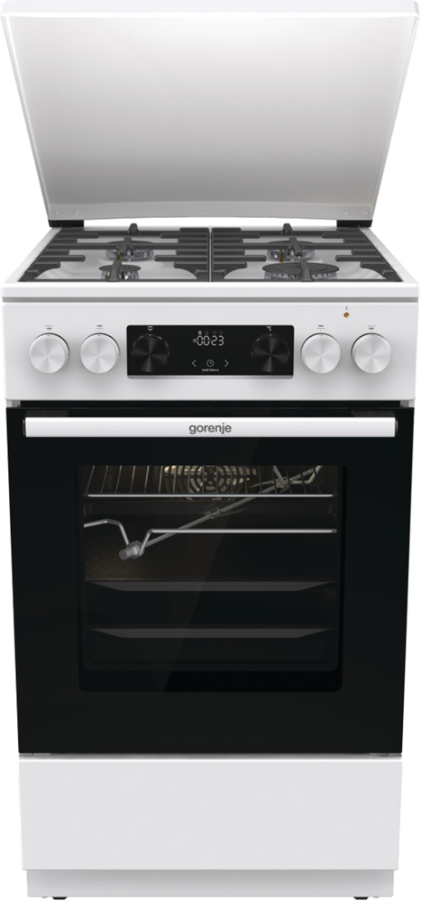 Gorenje GKS5C72WF fehér, szabadonálló, gáz, kombinált, főzőzóna: 4, sütő:70L, grill, tűzhely