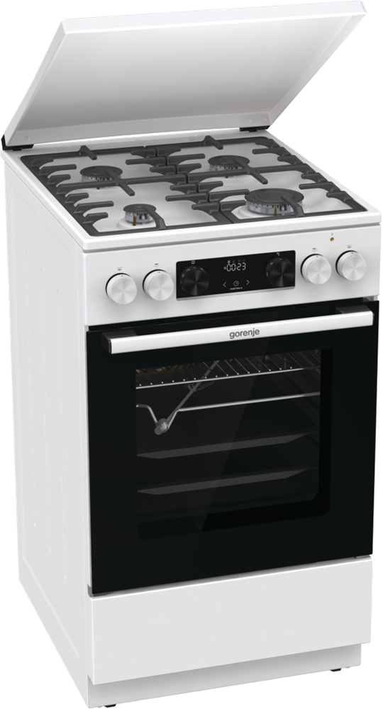 Gorenje GKS5C72WF fehér, szabadonálló, gáz, kombinált, főzőzóna: 4, sütő:70L, grill, tűzhely