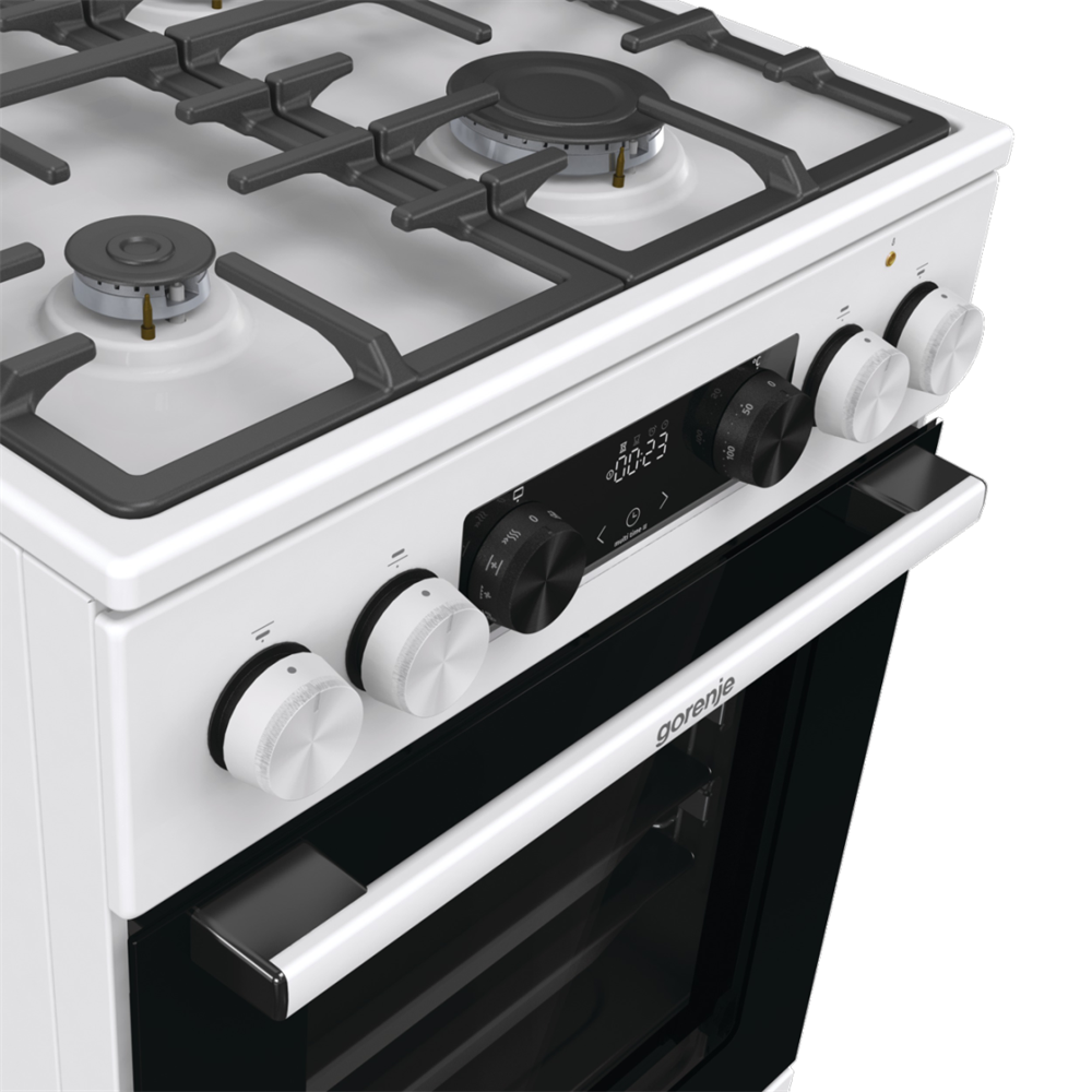 Gorenje GKS5C72WF fehér, szabadonálló, gáz, kombinált, főzőzóna: 4, sütő:70L, grill, tűzhely