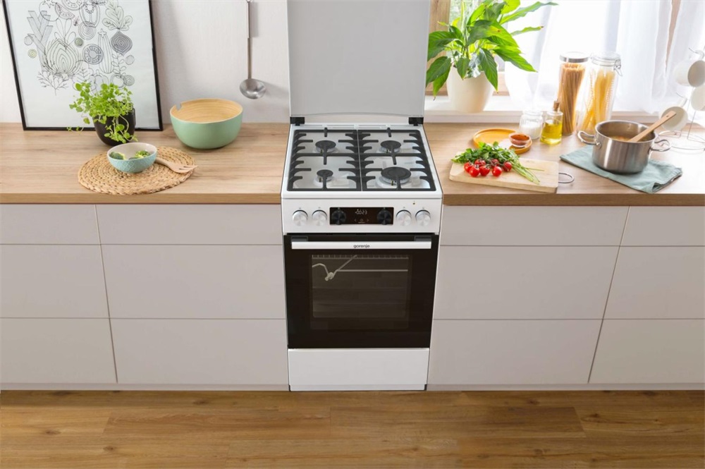 Gorenje GKS5C72WF fehér, szabadonálló, gáz, kombinált, főzőzóna: 4, sütő:70L, grill, tűzhely