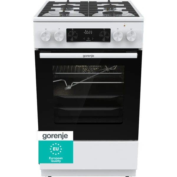 Gorenje GKS5C75WF fehér, szabadonálló, 5 égős, kombinált gáztűzhely