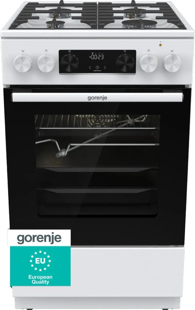 Gorenje GKS5C75WF fehér, szabadonálló, 5 égős, kombinált gáztűzhely