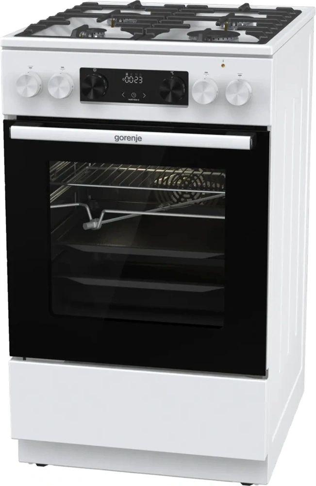 Gorenje GKS5C75WF fehér, szabadonálló, 5 égős, kombinált gáztűzhely