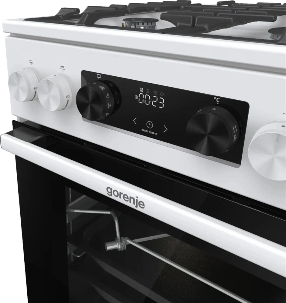 Gorenje GKS5C75WF fehér, szabadonálló, 5 égős, kombinált gáztűzhely