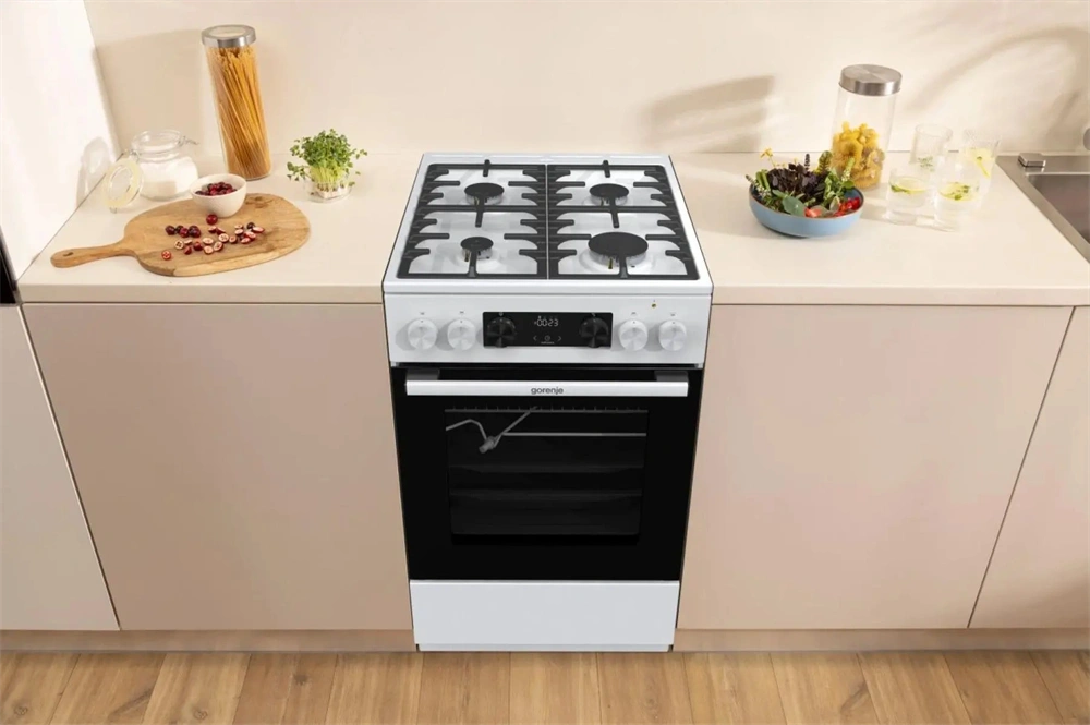 Gorenje GKS5C75WF fehér, szabadonálló, 5 égős, kombinált gáztűzhely