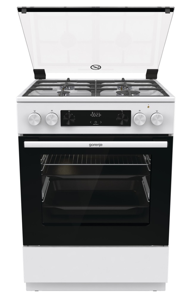 Gorenje GKS6C70WF fehér, szabadonálló, gáz, kombinált, főzőzóna: 4, sütő:71L, grill, tűzhely