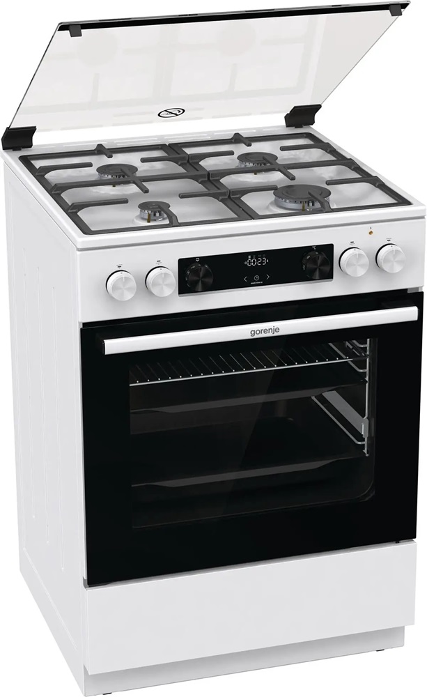Gorenje GKS6C70WF fehér, szabadonálló, gáz, kombinált, főzőzóna: 4, sütő:71L, grill, tűzhely