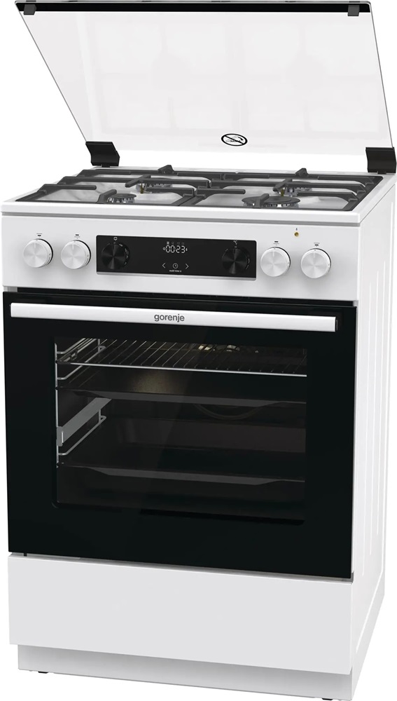 Gorenje GKS6C70WF fehér, szabadonálló, gáz, kombinált, főzőzóna: 4, sütő:71L, grill, tűzhely