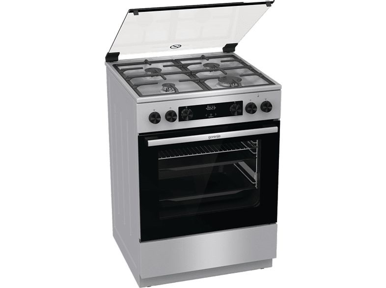 Gorenje GKS6C70XF inox, szabadonálló, gáz, kombinált, főzőzóna: 4, sütő:71L, grill, tűzhely