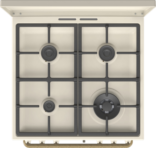 Gorenje GKS6C71CLI bézs, szabadonálló, gáz, kombinált, főzőzóna: 4, sütő:71L, grill, tűzhely