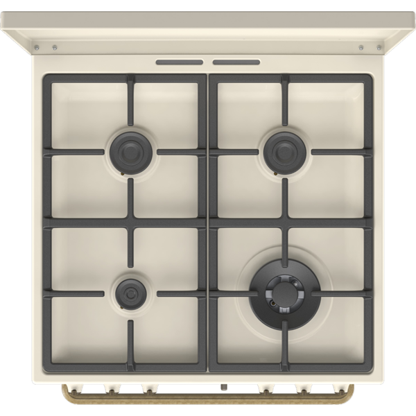 Gorenje GKS6C71CLI bézs, szabadonálló, gáz, kombinált, főzőzóna: 4, sütő:71L, grill, tűzhely